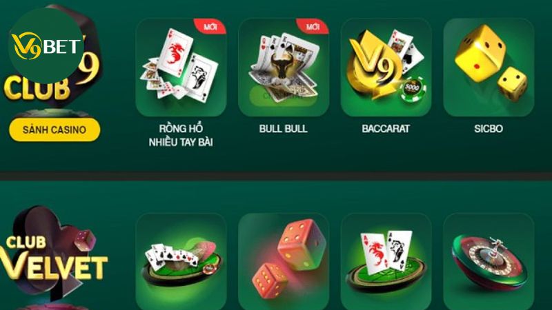 Những trò chơi nổi bật nhất tại sảnh game casino V9bet